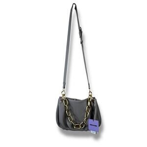 NEW HOUSE OF WANT H.O.W. Grey Vegan Leather We Stroll Crossbody Cloud Pouch Bag